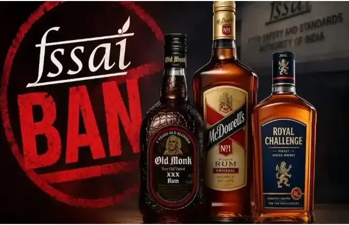 FSSAI Liquor Action 2026 Old Monk Royal Challenge Bagpiper